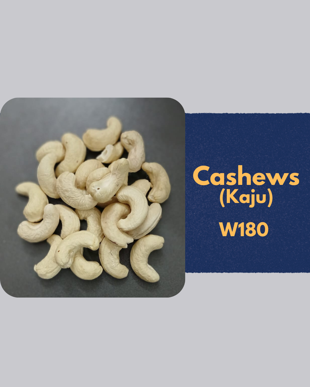 Sinaraa Premium Cashews (Kaju) W180 | Jumbo Whole Cashews | Healthy & Crunchy | 250g